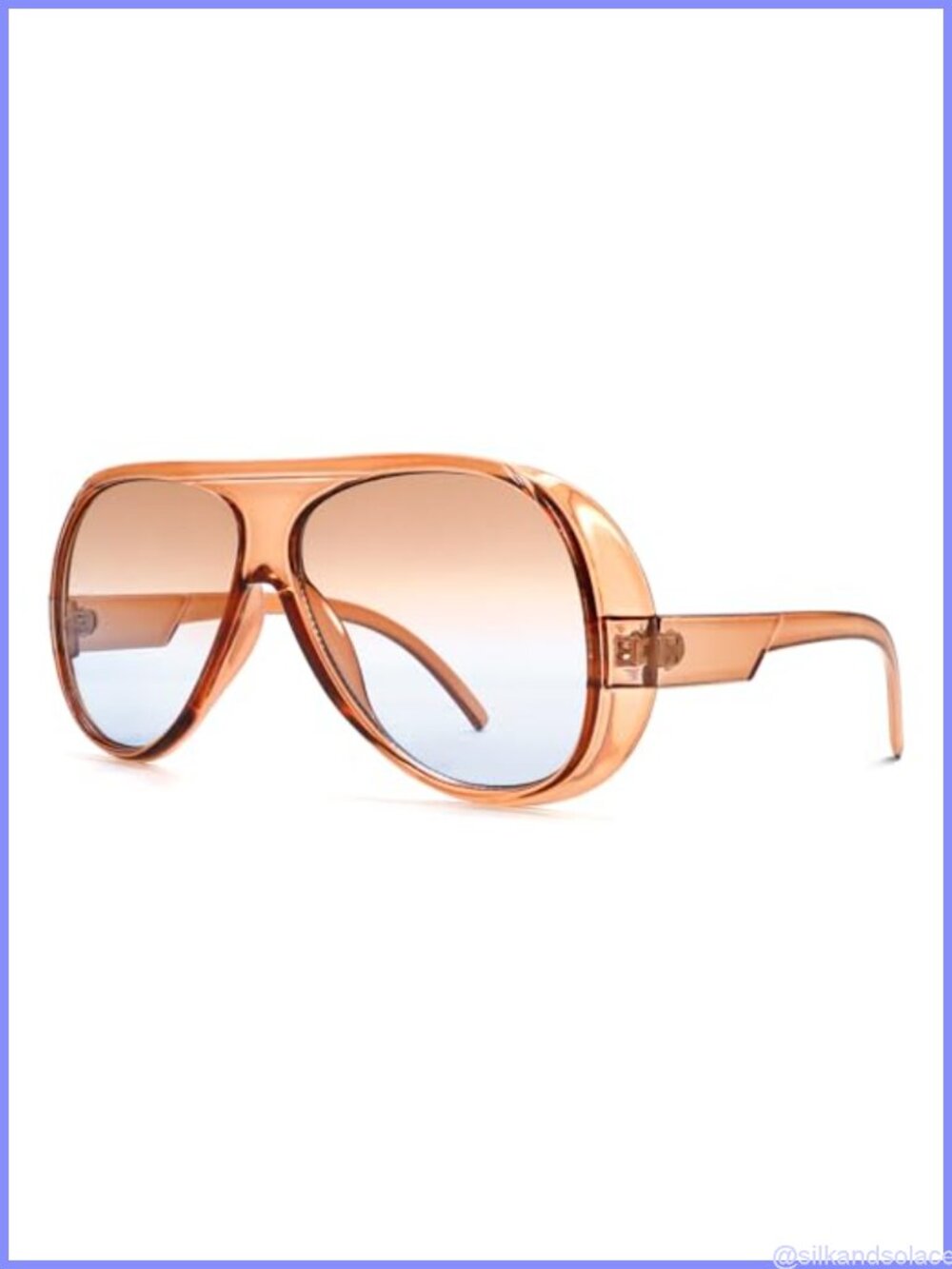 Oversized Aviator Sunglasses UV400 Anti-Glare Lightweight Plastic Frame